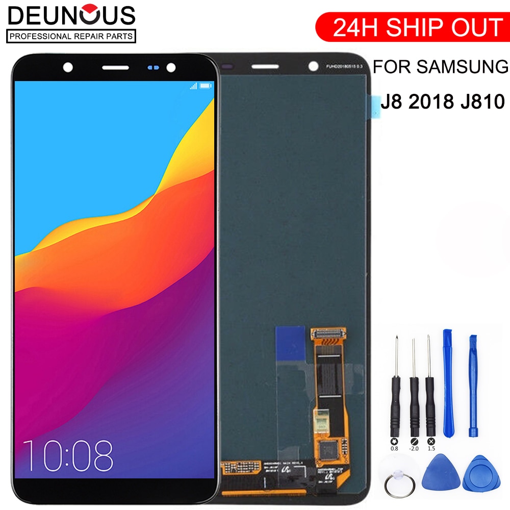 Voor Samsung Galaxy J8 J810 Screen Lcd-scherm + Touch Screen Screen Helderheid Pancel SM-J810 J810M Vervanging