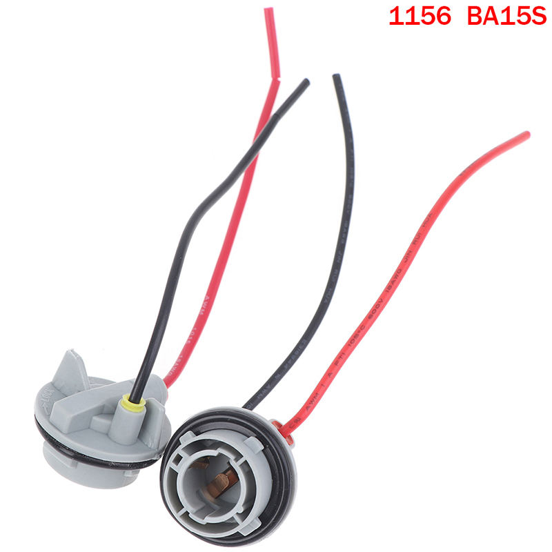 2PCS 1156 1157 Bulb Socket BAY15D Lamp Holder P21/5W Adapter Base Connector For Brake Light Plastic Car Accessories: Red