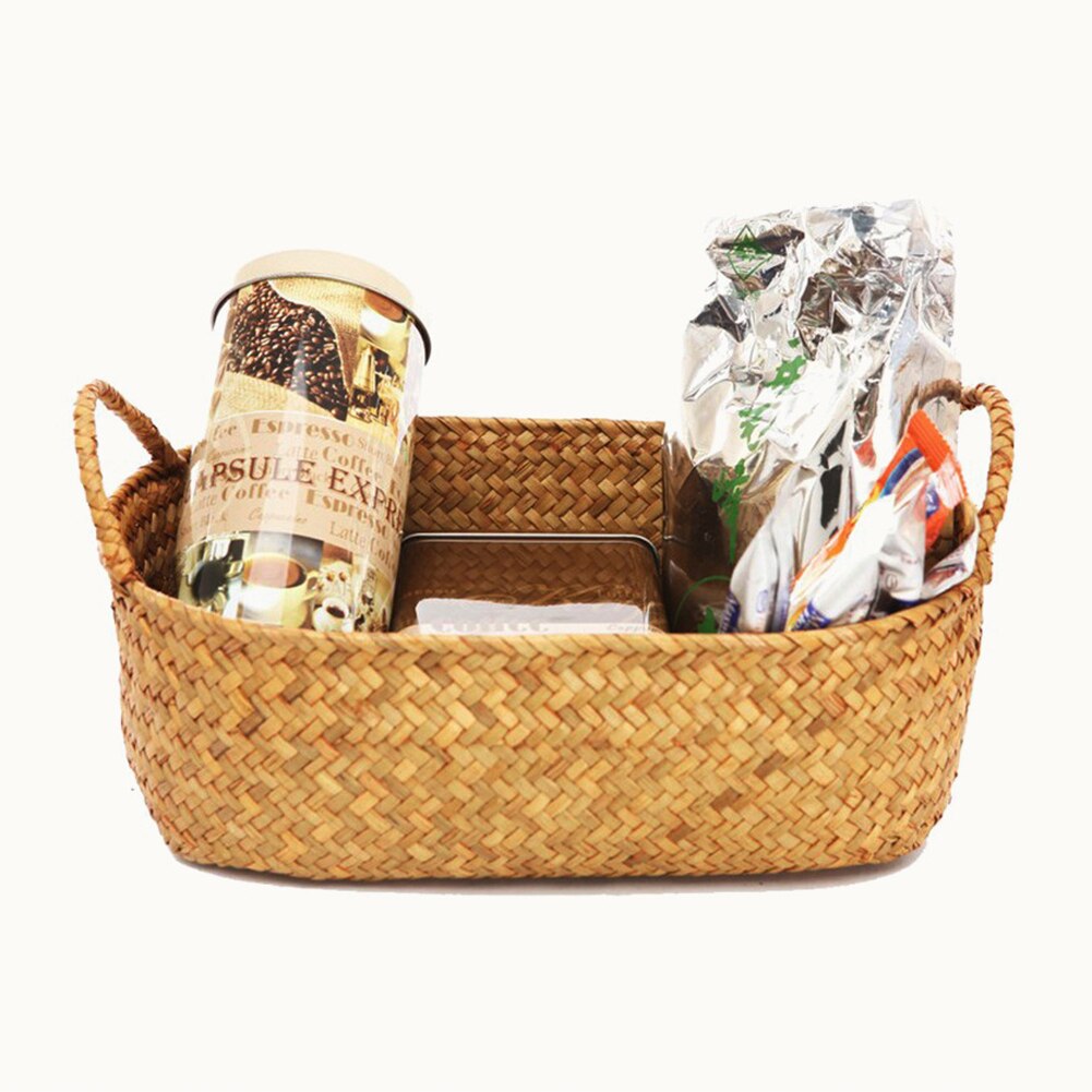 Wicker Weaving Storage Basket for Kitchen Handmade Fruit Dish Rattan Picnic Food bread snacks Portable storage Baskets bag
