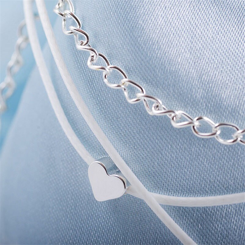 Tobillera bohemia pulsera en la pierna corazón tobilleras femeninas descalzo para mujer cadena de pierna joyería de pie de playa