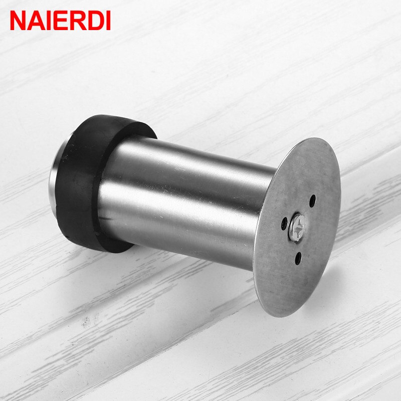 NAIERDI 4PCS Stainless Steel Door Stopper Door Protective Anti-Collision Self Adhesive Round Door Stops Wall Protector Hardware