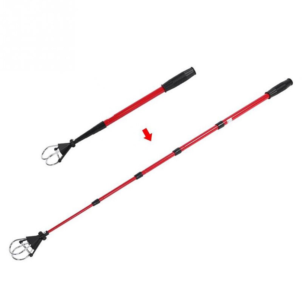 Retractable Golf Ball Retriever Scoop Aluminum Alloy Telescopic Pick Up Grabber Shaft Tool Automatic Locking Device