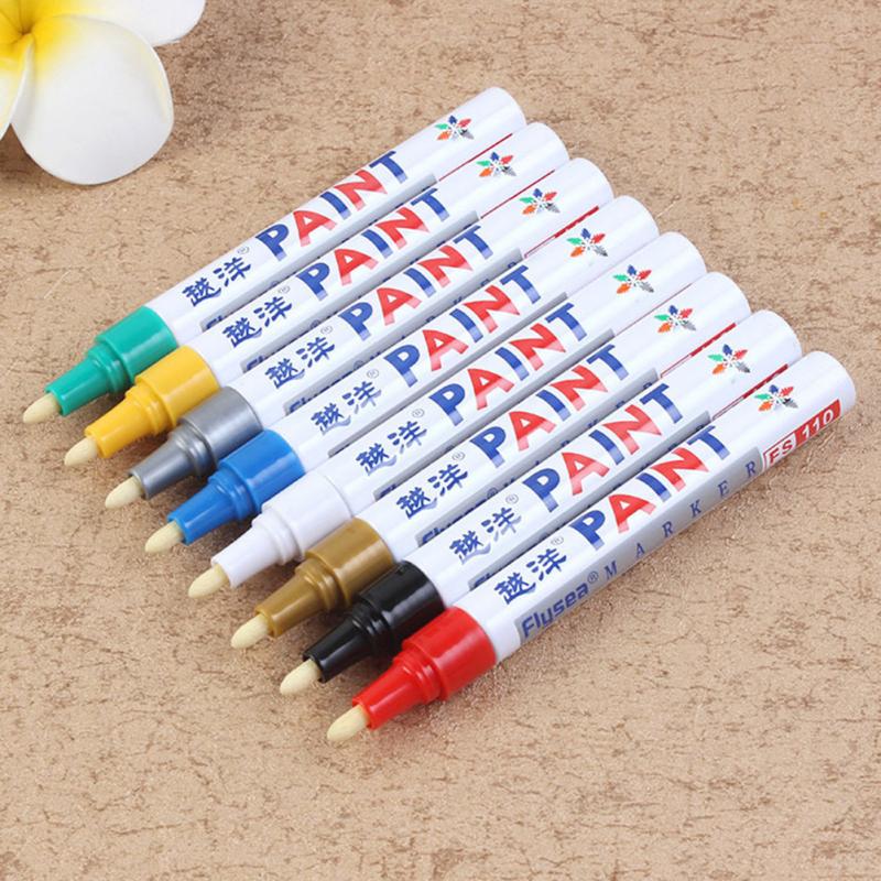12 Colors Doodle Pen Paint Marker Pens Tyres Cars Pen Permanent Waterproof Quick-dry Oil Ink Drawing Supply Marker Craftwork Pen