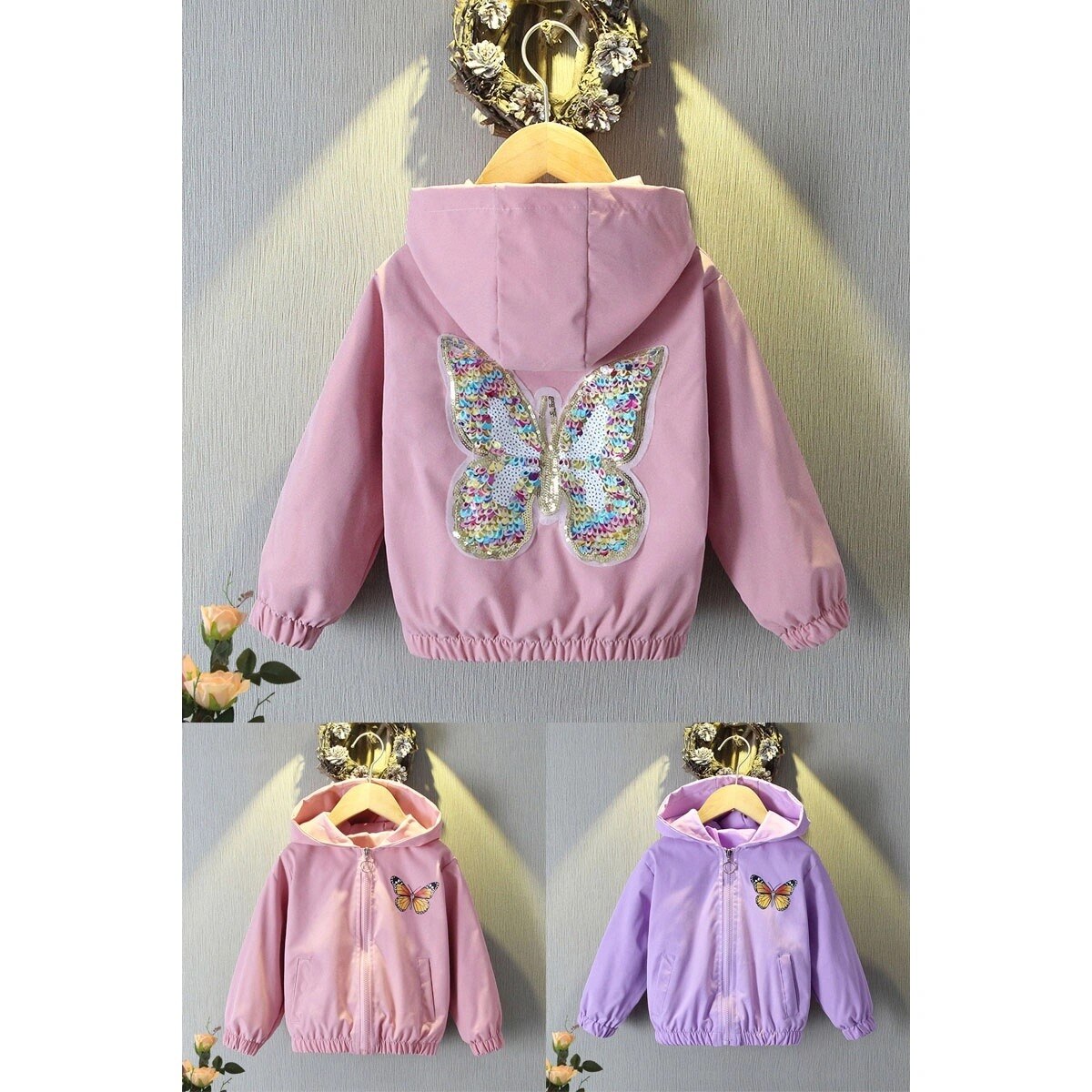 Lange Mouwen Jassen Voor Meisjes Kids Leuke Vlinder Jassen Mode Lente Herfst Kinderen Uitloper Meisjes Casual Kleding