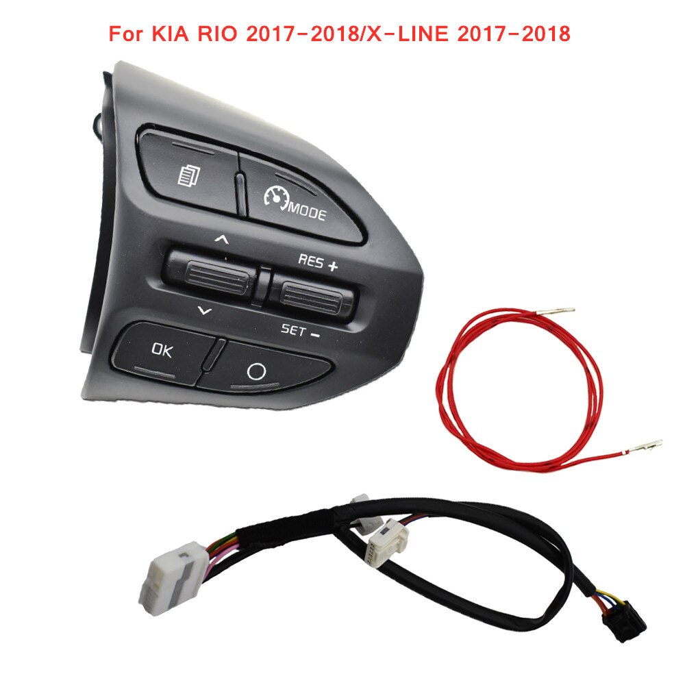 Multifunktionskontakt rat fartpilot volumen bluetooth knap til  k2 rio 4 kia rio x-line: K2- b-tråds-rød linje