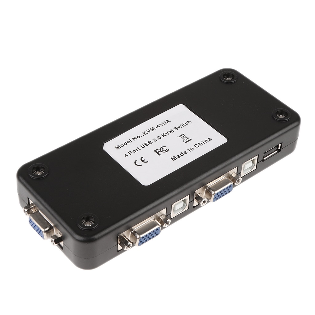 Kvm Switch Box 4 Poort Adapter Controle Tot 4 Computers Monitor Svga Vga