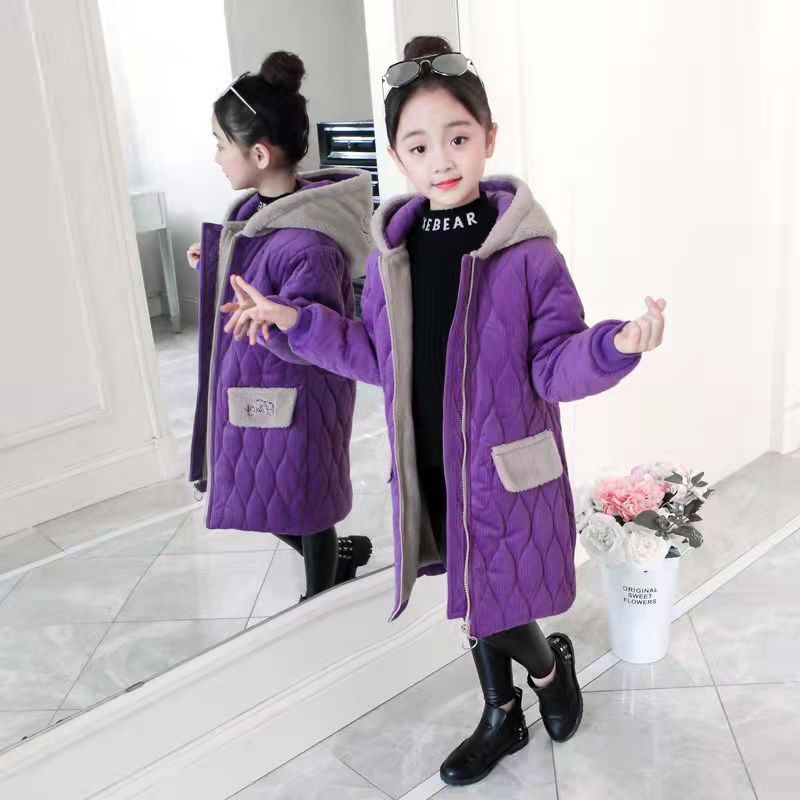 freundlicher Mädchen Baumwolle Gefütterte lässig Parkas Mantel Winter Schneeanzug freundlicher Lange Dicke Warme Jacke Teenager Outfits 4 6 8 10 12 13