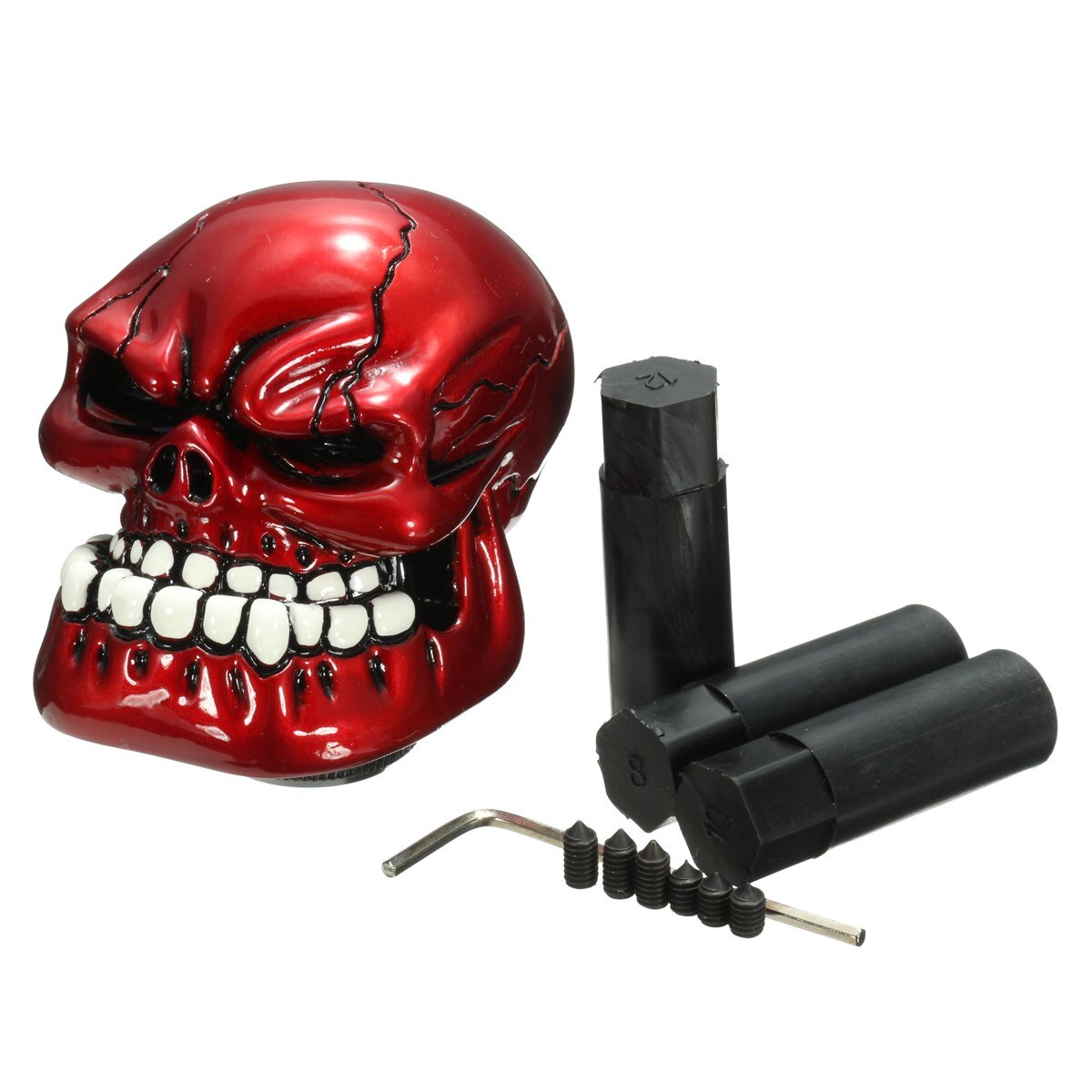 Palanca de cambios Universal con de calavera para coche, camión, Manua, perilla de palanca de cambios: Rojo