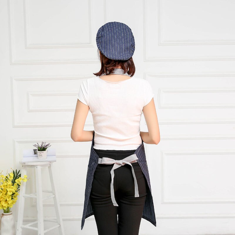 Delantal para Chef de cocina para hombre y mujer, vestido con boina, gorro de Chef, camarero, accesorio de cocina