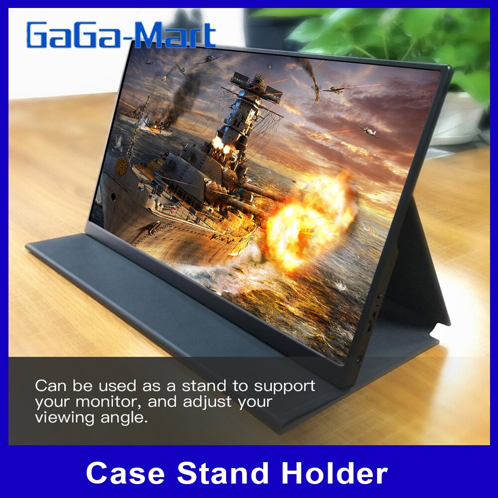 Portable Monitor Laptop Smart Case Protection Case Stand Holder with Sticker Easy Carrying Without Speaker Hole for 15.6
