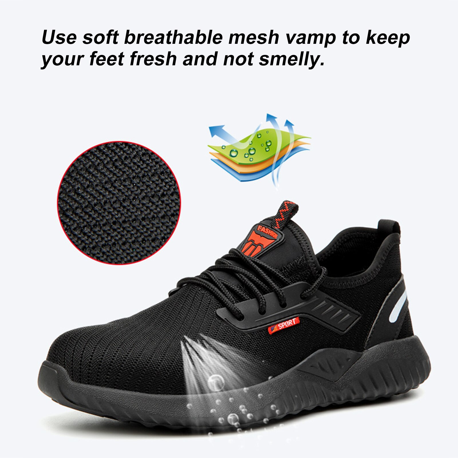 Stalen Neus Veiligheidsschoenen Arbeid Bescherming Schoenen Voor Mannen Vrouwen Werken Sneakers Ademend Lichtgewicht Industriële & Bouw Schoen