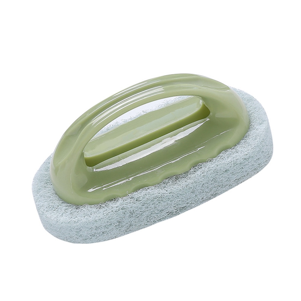 Brosse d'éponge de mur de baignoire outil de nettoyage de lavage de poignée en plastique de récurage fort
