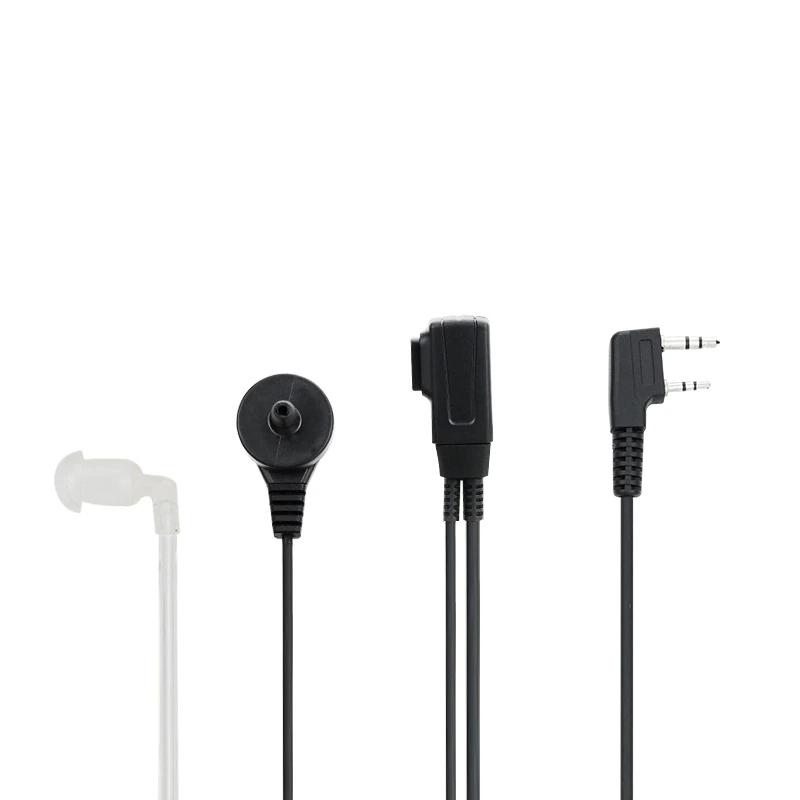 Baofeng-auriculares con micrófono PTT de 2 pines, tubo de aire acústico, micrófono, auricular para Radio Walkie Talkie antiradiación EMF