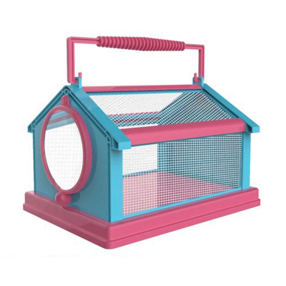 Outdoor Insect Observation Box DIY Portable Breathable Insect Collecting Habitat Educational for Kids students: Pink