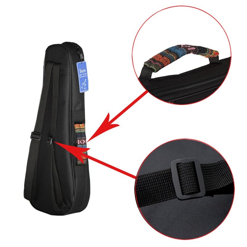 21 tommers bærbar bomulls nylon polstret bassgitar gig bag ukulele koffert boks guitarra deksel ryggsekk med dobbel stropp