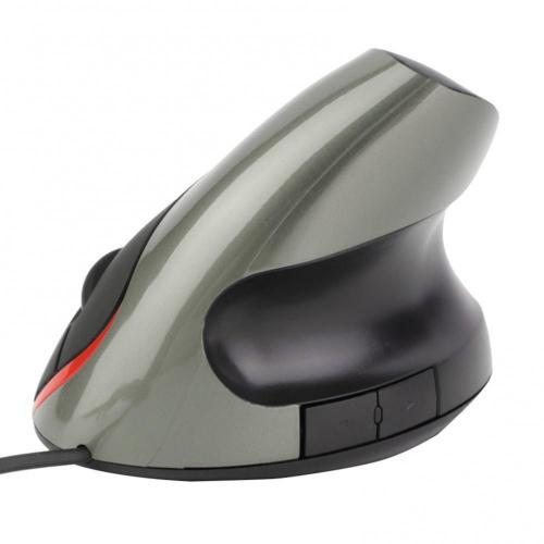 Souris verticale ergonomique sans fil, accessoire optique de jeu 6D USB, pour ordinateur portable et PC, droitier ou gaucher: Grey