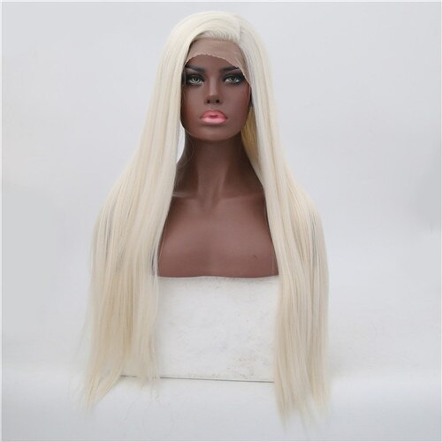 VREUGDE & BEAUTY 15 Stijlen Synthetisch Natuurlijk Smooth Lange Rechte Lace Front Pruik Hoge Temperatuur Fiber Voor Vrouwen Pruiken 28 inches