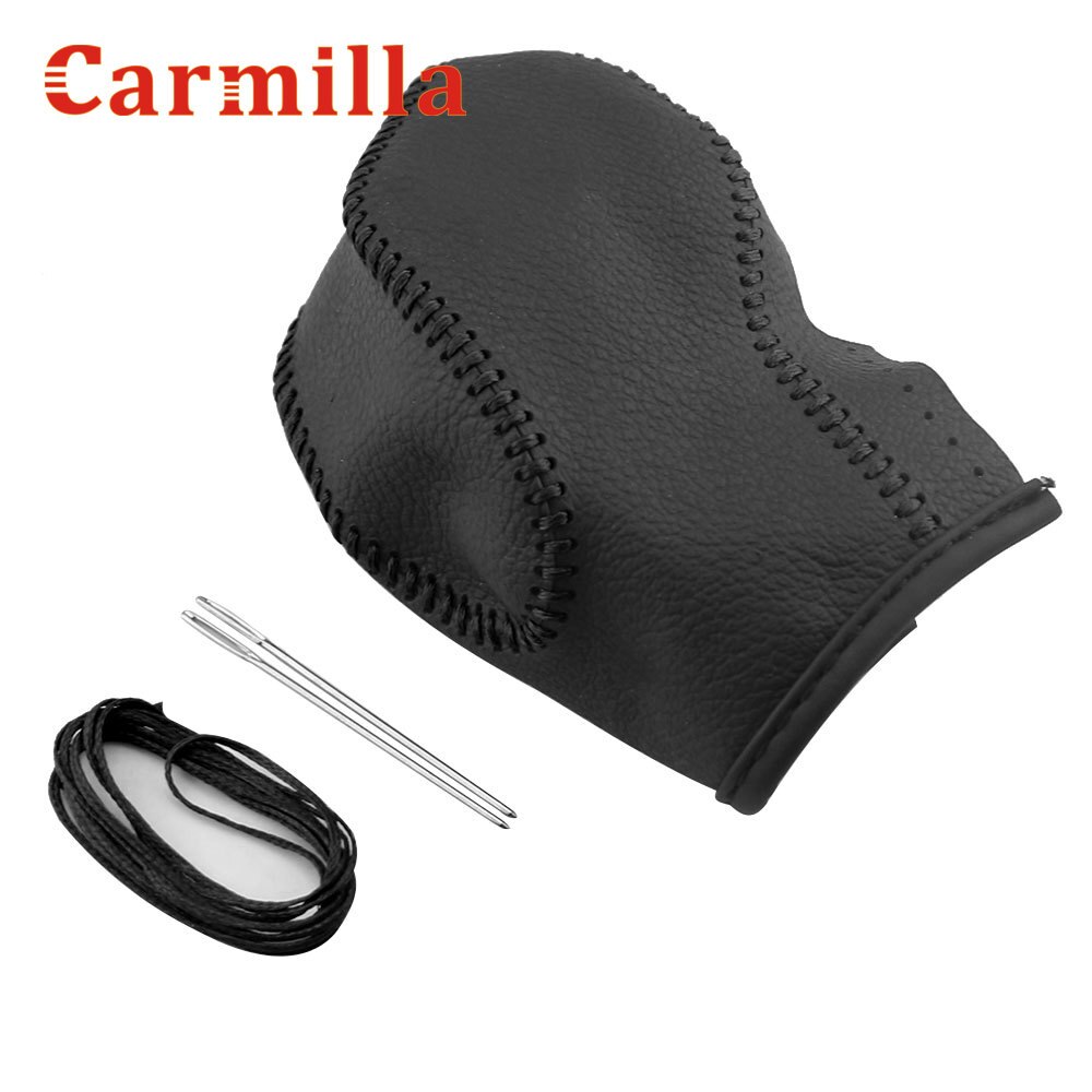 Carmilla-perilla de palanca de cambios de coche, cubierta protectora de cuero AT MT, collares de cambio de marchas, cubierta de freno de mano para Ford MK7