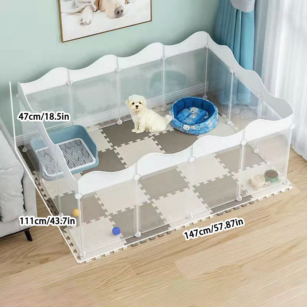 Dog Fence Indoor Household Small Size Dogs Fence Teddy Rabbit Pet Isolation Door Guardrail Cat Cage Anti-Jailbreak