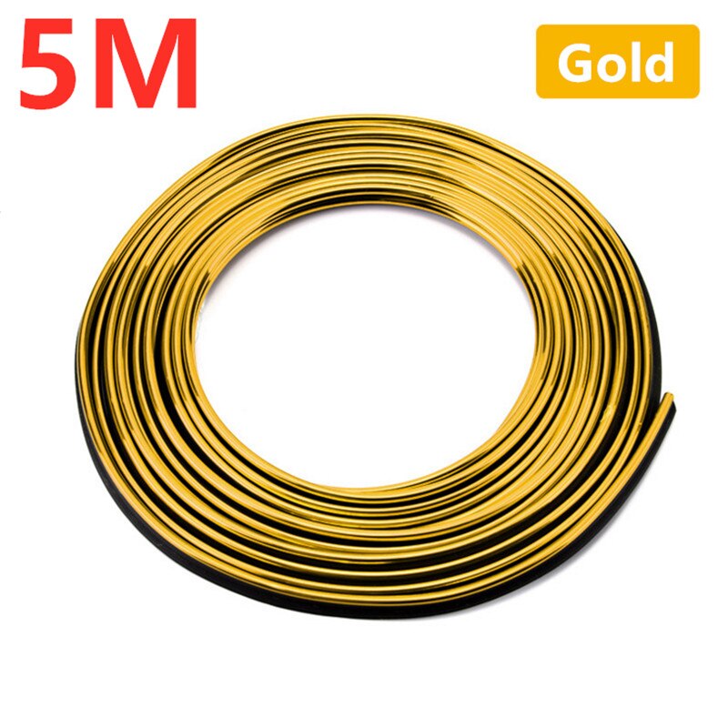 Tira embellecedora de puerta para automóviles, molduras decorativas de , tira decorativa, Color galvanizado, 5 M: Gold 5M