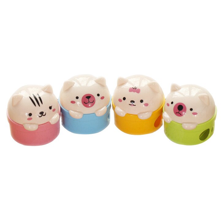 Cute Cartoon Animal Double Hole Portable Pencil Sharpener Student Cute Bear Pencil Sharpener