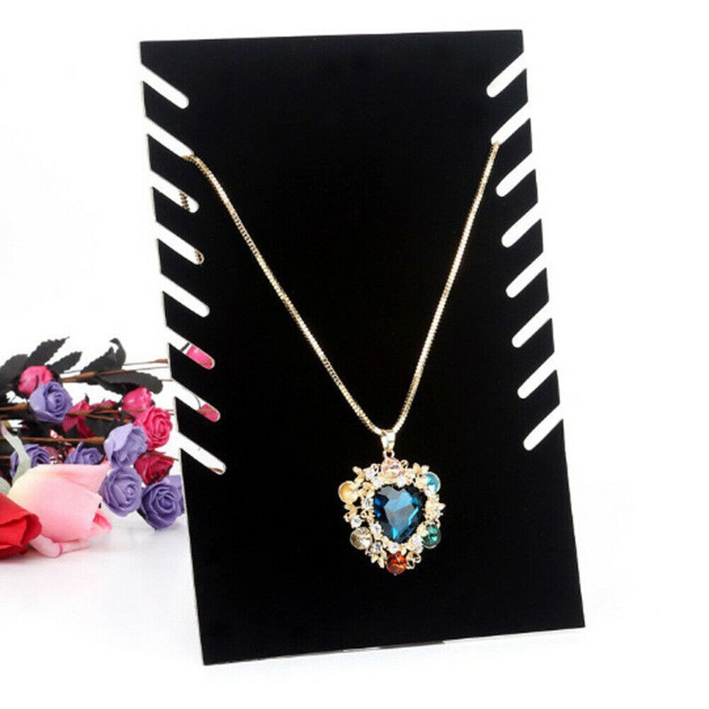 Biżuteria półki ekspozycji uchwyt prostokąt sklepy montowane flokowanie pokładzie akcesoria Organizer robić domu wisiorek stojak naszyjnik bransoletka