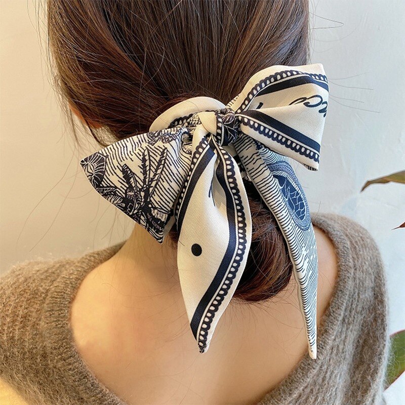 INS Druck Stirnband Platz Silk Schal Haarbänder Haar Hoop Friseur Styling Strand Zubehör Für Frauen Mädchen Dame Stirnband