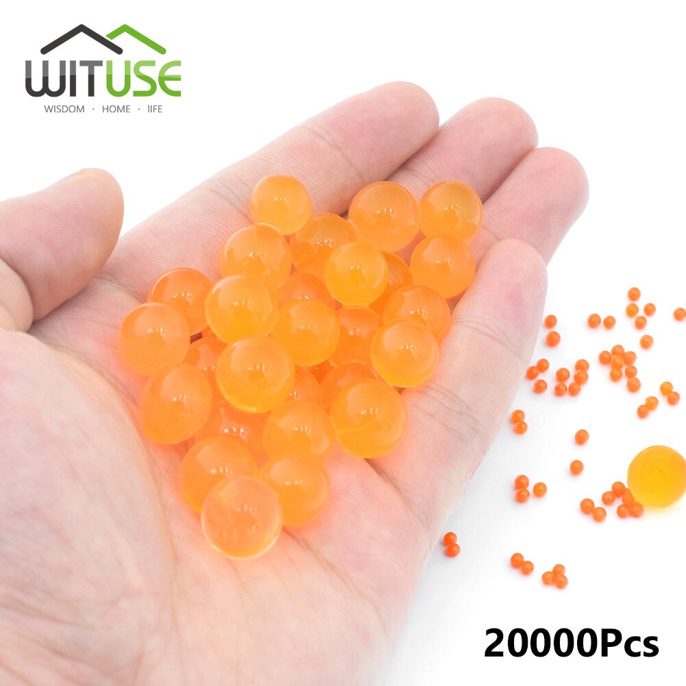 WITUSE 20000pcs/bag Crystal Soil Hydrogel Gel Polymer Water Beads Maison Growing Water Balls Big Flower/Wedding Decoration: Orange