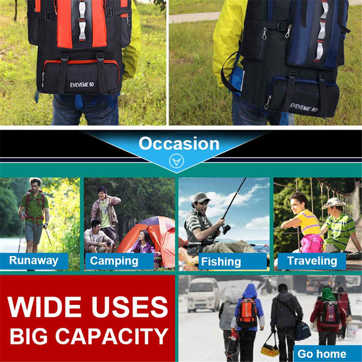 100L Waterdicht Klimmen Rugzak Rugzak Outdoor Sporttas Rugzak Camping Wandelen Rugzak Vrouwen/Mannen Trekking Bag