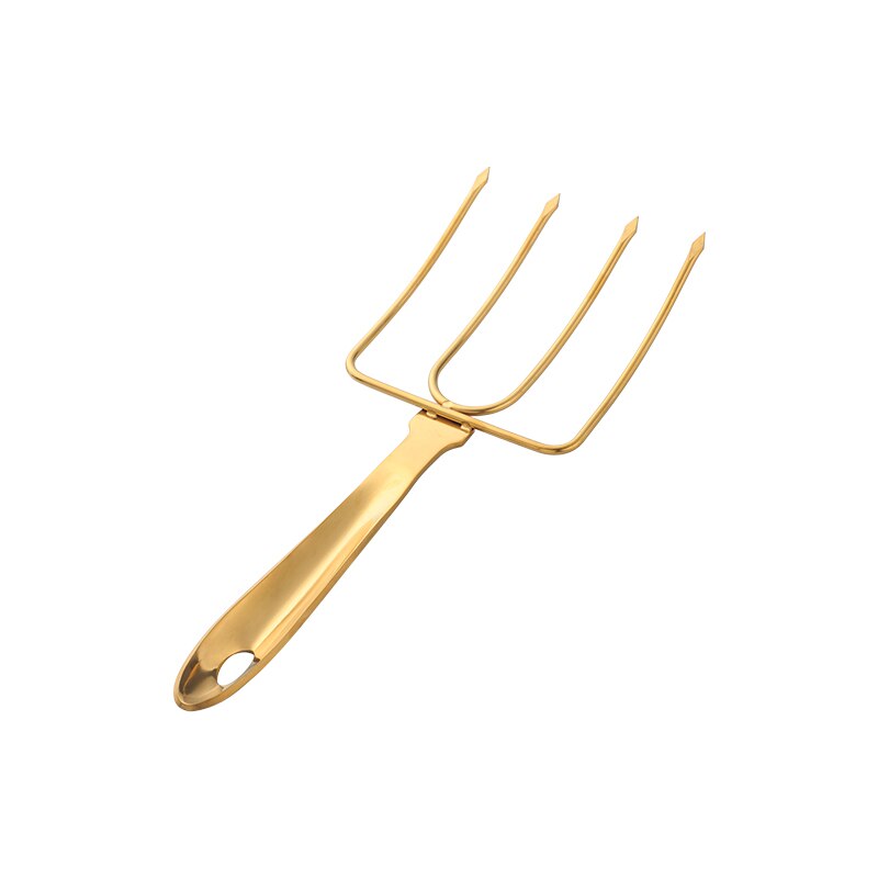 1/2Pcs Rvs Turkije En Gevogelte Lifters Vorken Gebraden Ham Kip Vlees Klauwen Serveren Vorken Outdoor Bbq grillen Tool: gold / 2PCS