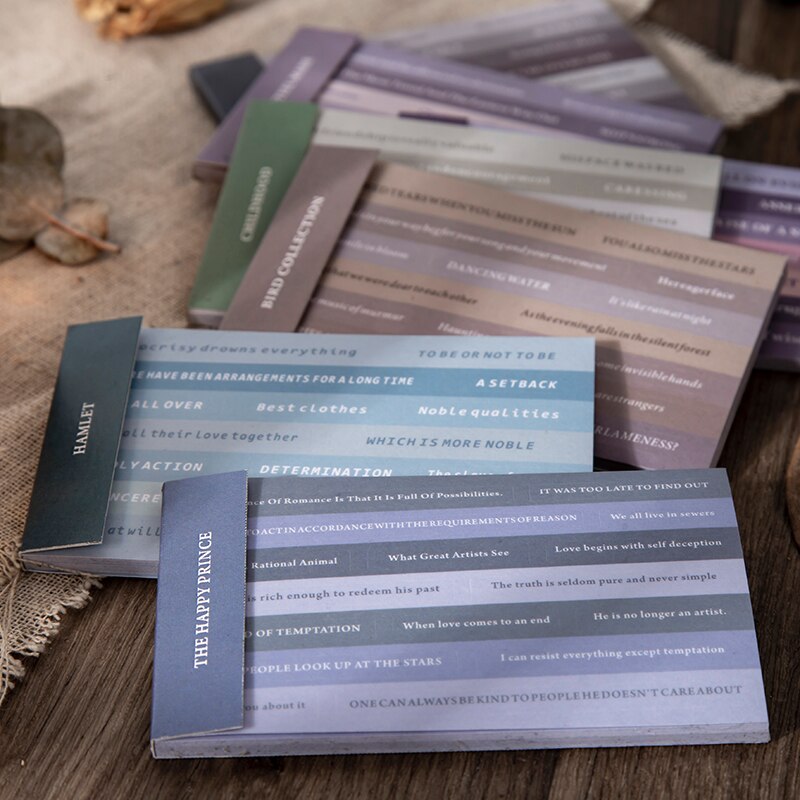 English Library Series English Phrases Stickers book Journal Decorative Paper Sticker Aesthetic Scrapbooking Label Stationery