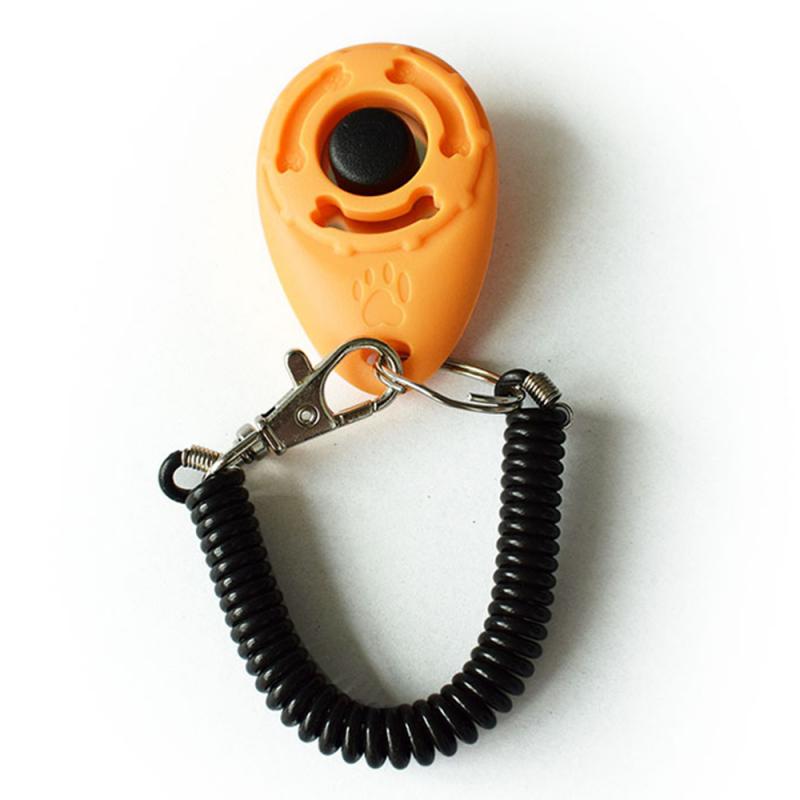 Tragbare Universal- Fernbedienung Ebene Hund Clicker Klang Trainer, Handgelenk Band Geschmack Pfeife Haustier Ausbildung Verwalten Werkzeug Zubehör: 1Stck / Orange 2
