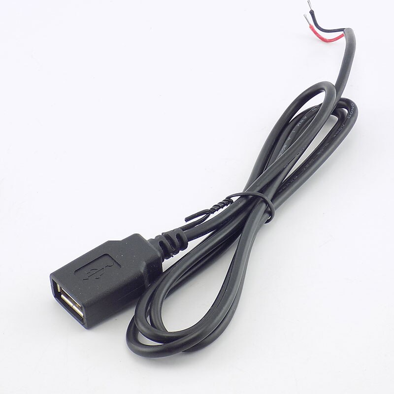 Lot De 2 Câbles Fil Nu Avec Prise USB A Femelle - Longueur 0,3m (1ft) - 22AWG - 12V 3A Max - Pour Bricolage