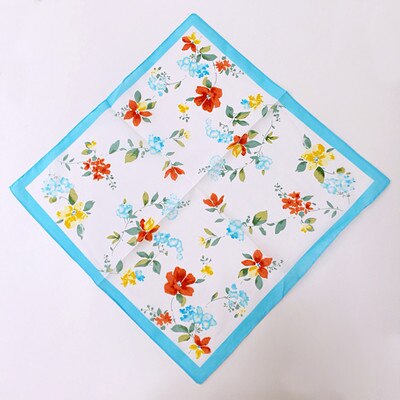 Women handkerchief soft cotton flower printed 45cm/Many Uses: 1