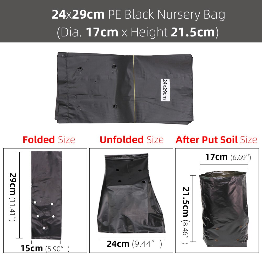14 Sizes PE Plastic Planting Seedling Bag Black Growth Bags Garden Flowers Fruits And Vegetables Cultivation Transplantation: S / Pink
