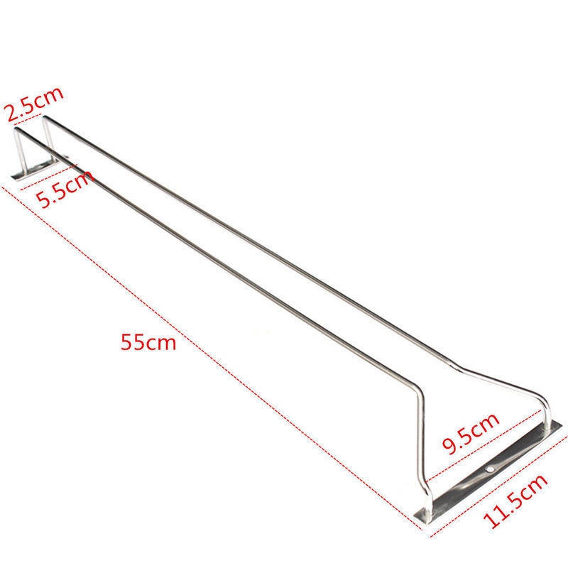 Top 27/35/55cm rustfrit stål vinreol glasholder hængende bar bøjle hylde hjem nyttig: 55mm