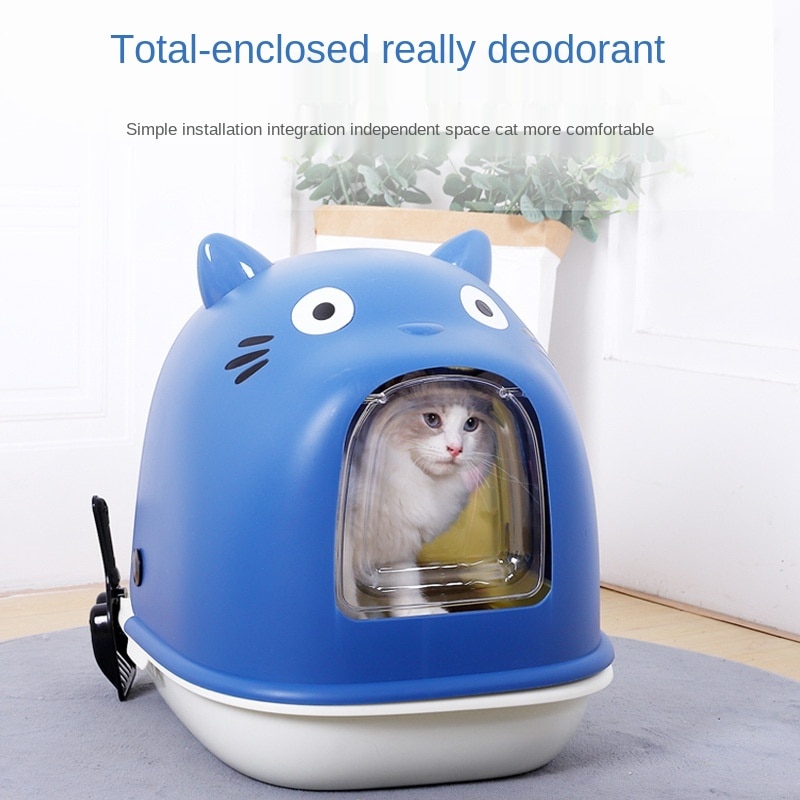VOW Pets Cat Litter Box Fully Enclosed Extra Large Deodorant Anti-splashing Oversized Toilet Cat Basin Deodorant Poop Basin