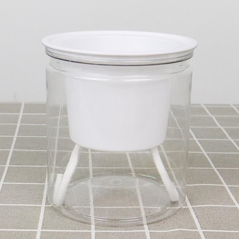 Round Automatic Water Absorption Self-watering Flowerpot Hydroponic Flower Pot Succulent Planters: B