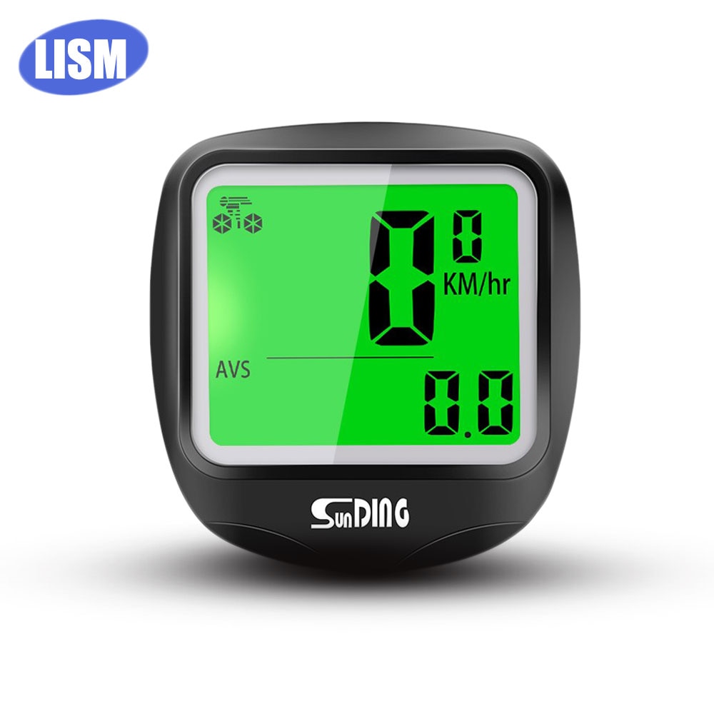 LISM 23 Function Bike Computer Cycling Computers Wired Bicycle Speedometer Waterproof Stopwatch Odometer LCD Backlight