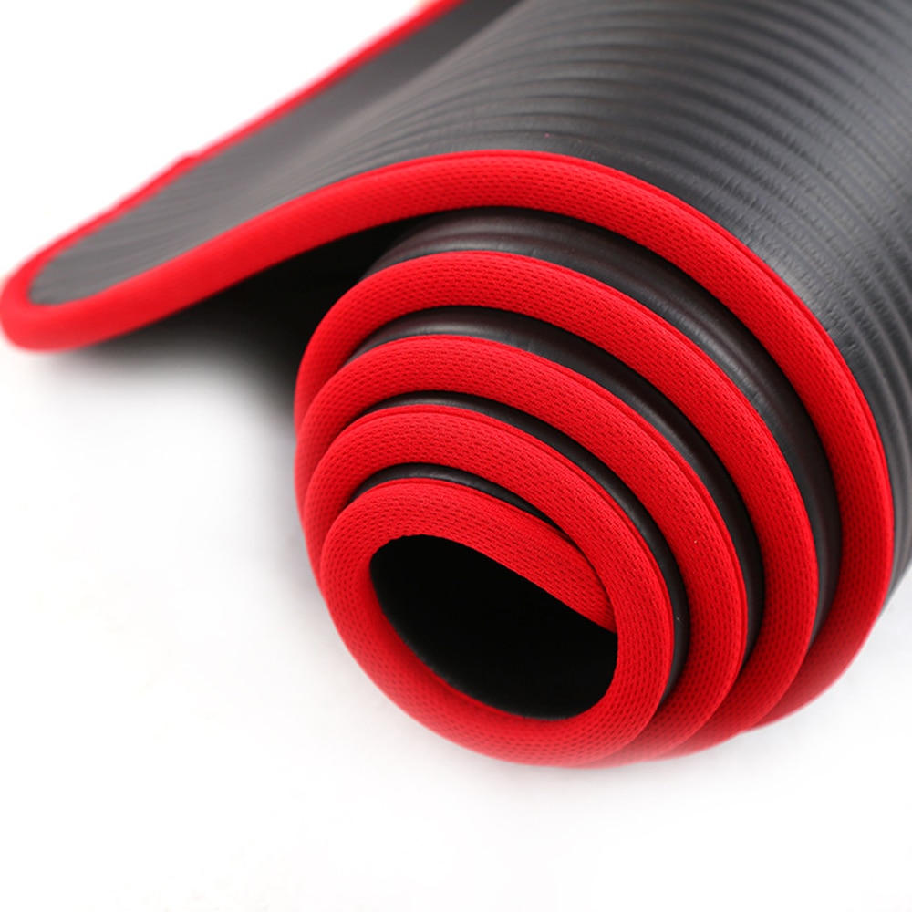 10mm extra tjocka 183 x 61cm halkfria yogamattor för fitness smaklösa pilates gym träningsdynor med bandage/väska