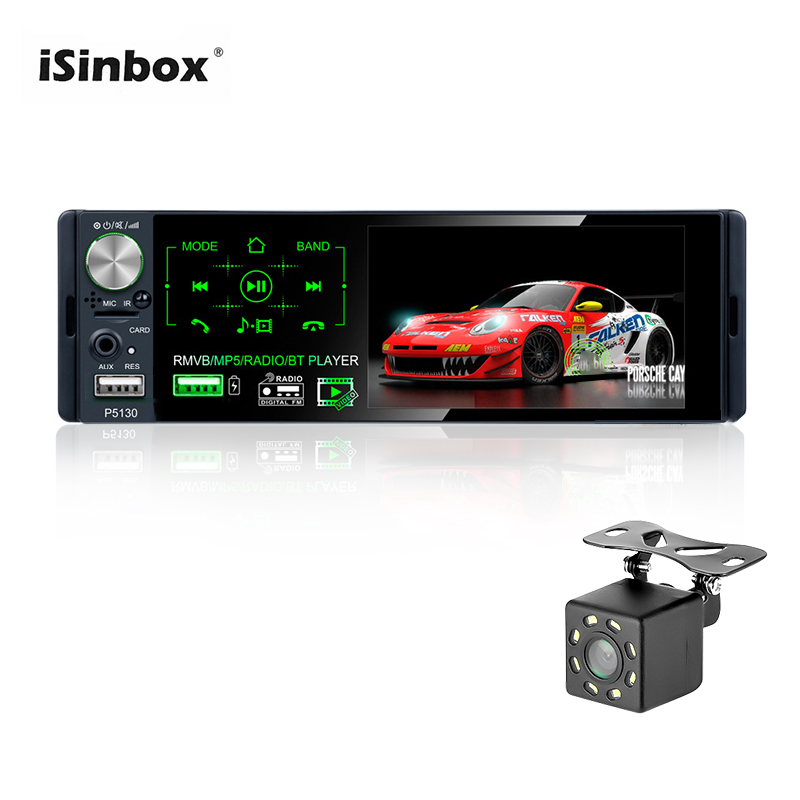 Isinbox rds bilradio 1 din autoradio 4.1 "berøringsskærm multimedieafspiller bluetooth aux fm usb bakkamera auto radio 1 din: Med 8- lysdioder kamera