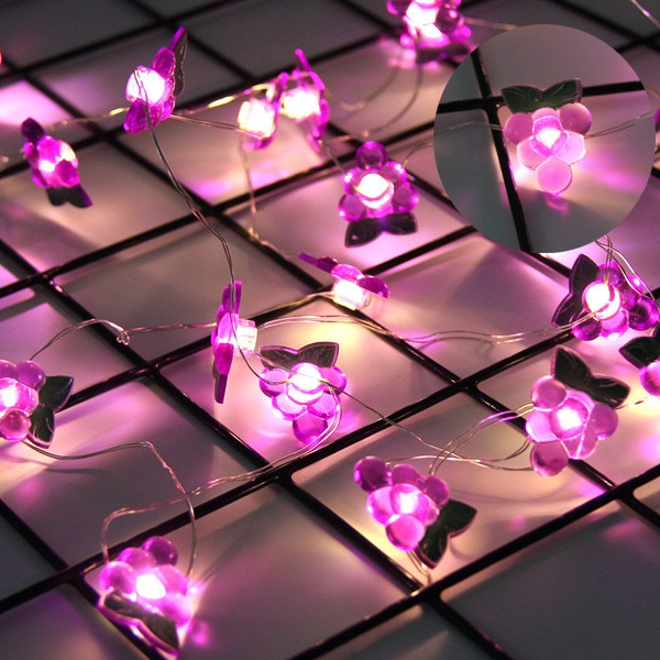 2m mini-led-lampor flamingo/enhörning/ananas ljus för sommaren hawaian fest stjärnljus girland bröllopsfest dekoration tillbehör: Druva