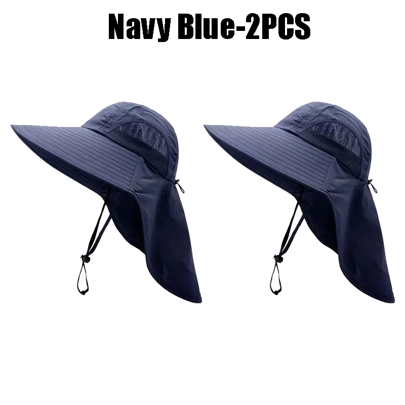 Cappello da sole estivo a tesa larga da uomo con protezione per il collo Cappello da pesca all'aperto Scialle Scialle Denim Copertura per il viso Protezione solare: Oro