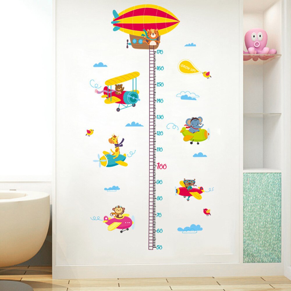 1PC Cute Funny Cartoon Animal Height Measure Sticker for Nursery Bedroom