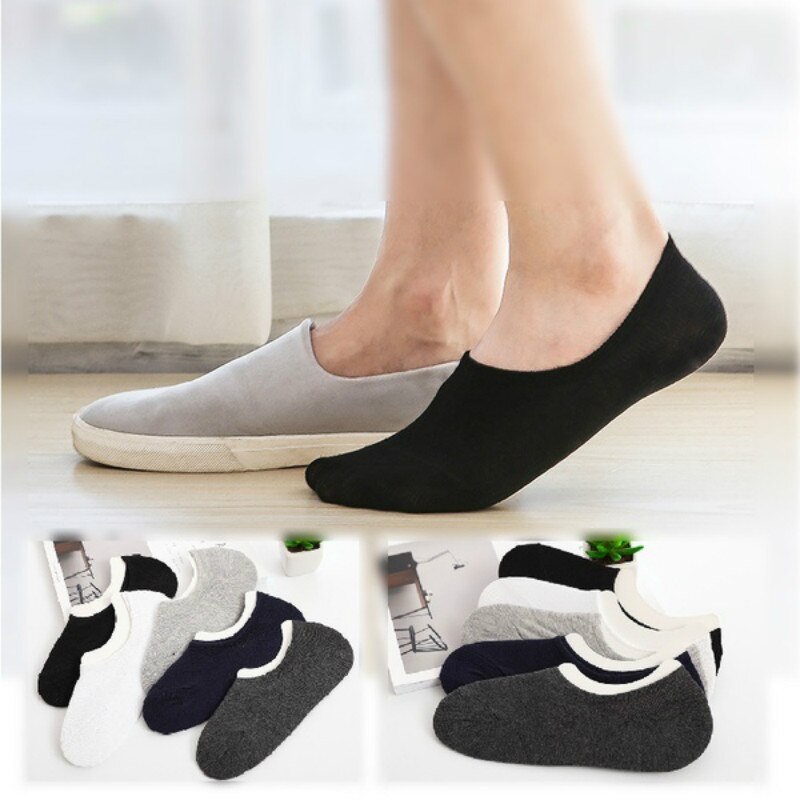 5 paire été chaussettes décontracté 100% coton femmes/hommes Invisible coupe basse coton bateau antidérapant mocassins pas de spectacle chaussettes