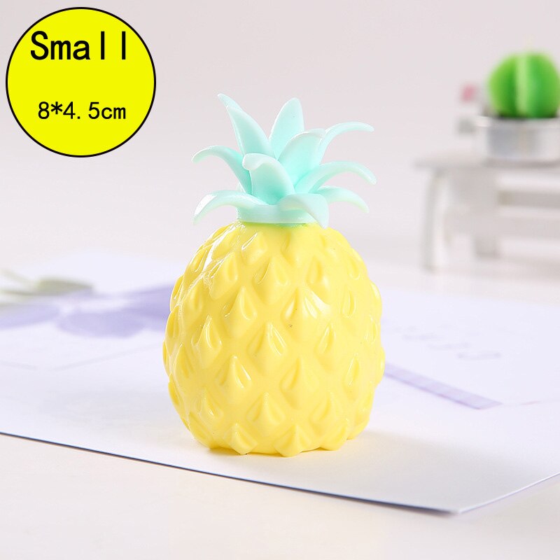 Anti Stress Fun Soft Pineapple Ball Stress Reliever ToyChildren Adult Fidget Squishy Antistress Creativity Sensory Toy: Yellow-Small