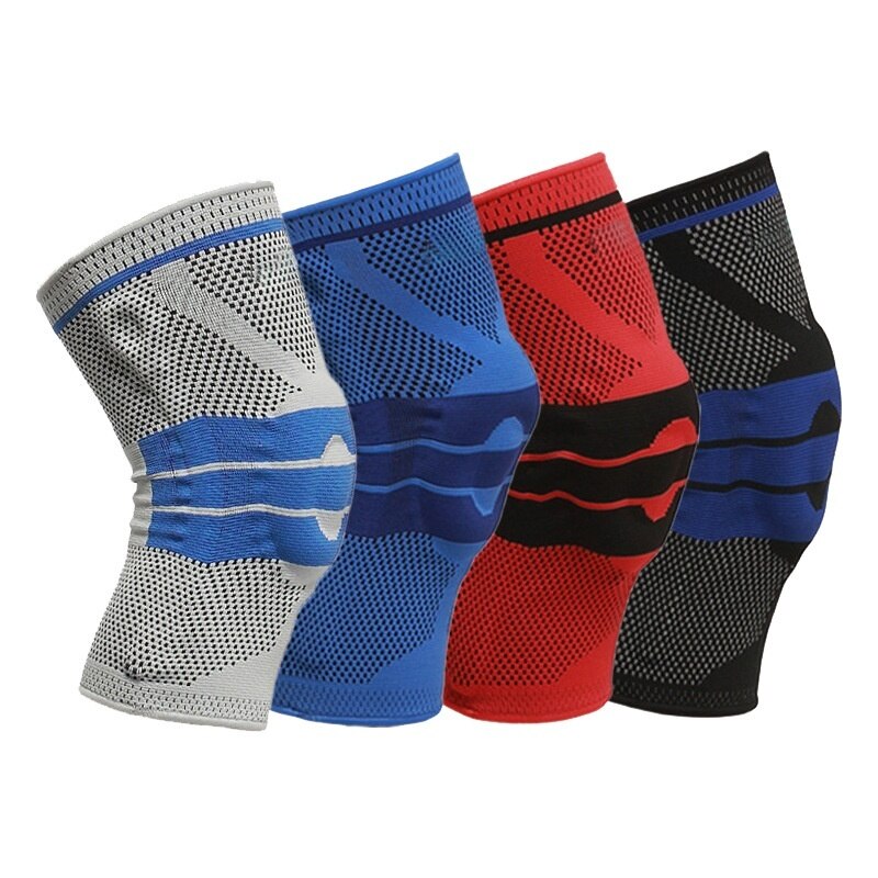 1PC Fitness Running Cycling Knee Support Braces Elastic Silica Gel Nylon Sport Compression Knee Pad Sleeve for Basketball