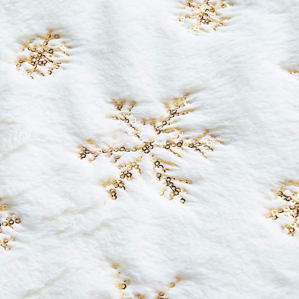 Christmas Tree Skirt Large White Luxury Faux Fur Tree Skirt Christmas Decorations Thick Plush Tree Xmas Ornaments