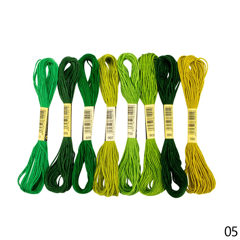 8Pcs Multicolor Anker Soortgelijke Draad Kruissteek Katoen Naaien Strengen Borduurgaren Floss Kit Diy Naaien Gereedschap Craft: Green