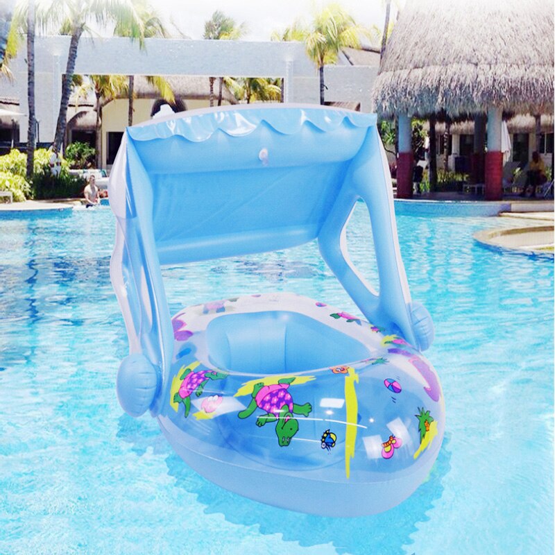 Inflatable Swimming Ring Toddler Swim Swimming Training Baby Swimming Ring Child Pool Water Seat With Canopy Outdoor Fun Toys